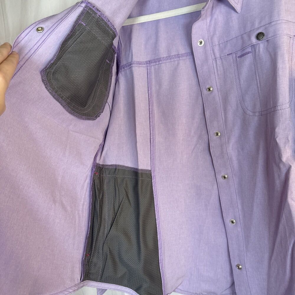 Dickies Temp IQ Women's Cooling Utility Long Sleeve Shirt Purple Snap Size XS - Picture 12 of 16